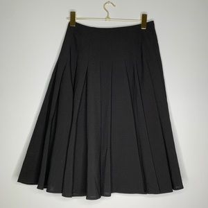 Akris Punto Black Pleated A-Line Midi Skirt 6